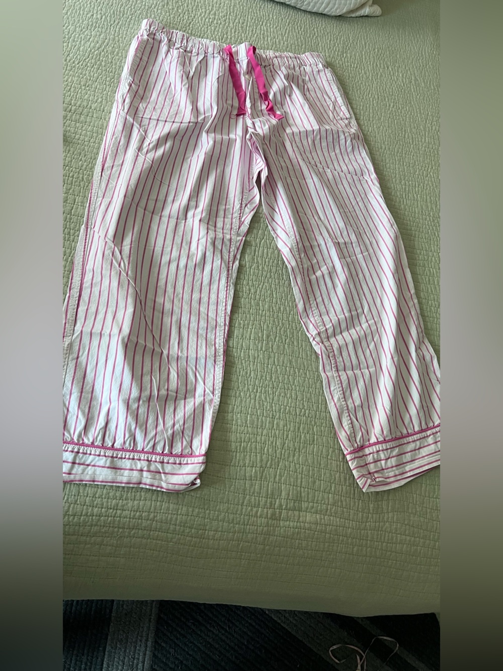 J. Crew White Pajama Set with Pink Stripes - Picture 7 of 10